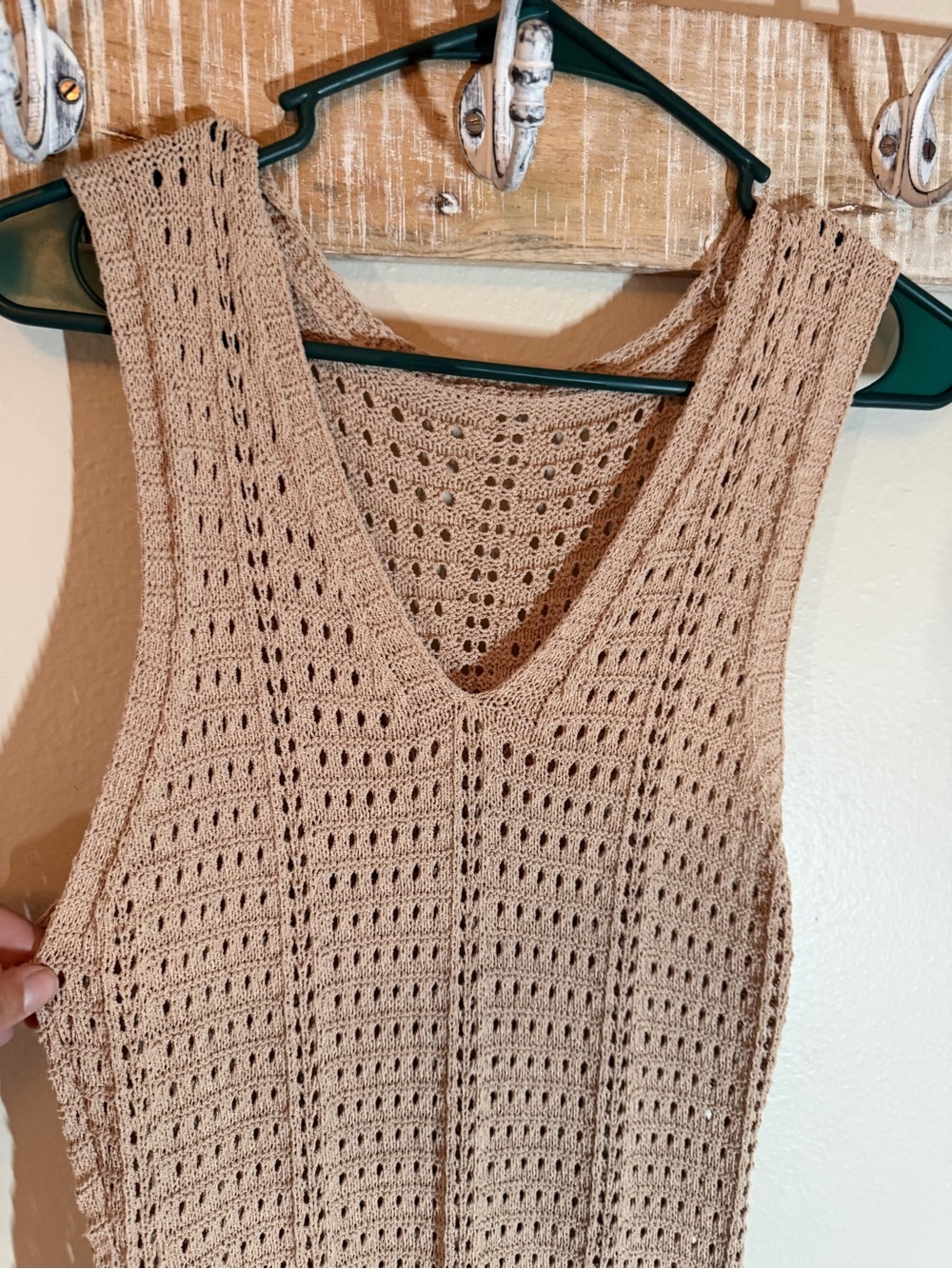 π€β¨ Long Crochet Beach Cover-Up Dress β Cream β¨ποΈπ Size: L Excellent condition - Picture 4 of 8